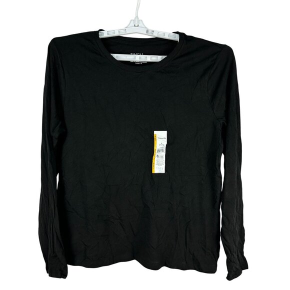 Time And Tru Black Long Sleeve Tee Large 12 14 Standard Fit Crew Neck New - Picture 1 of 6